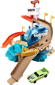 Hot Wheels Spielzeugauto Rennbahn Set, Color Shifters Sharkport Showdown, Maßstab 1:64 Auto - Bild 1 von 12