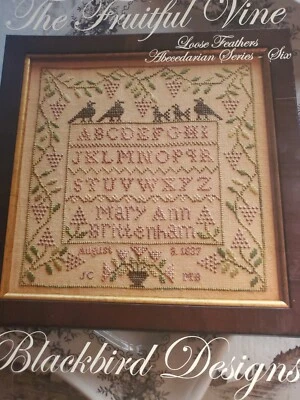 Blackbird Designs OOP Fruitful Vine Loose Feathers Abecedarian Series #6 NEW - Image 1 of 3