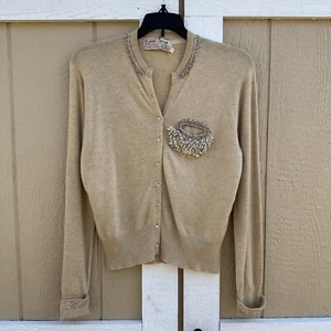 Maglione cardigan vintage Pringle of Scotland con perline taglia XS/Small - Foto 1 di 11