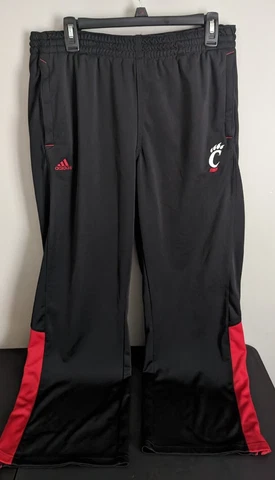 Adidas Cincinnati Bearcats Track Pants Mens Large Black Climalite NCAA Cover