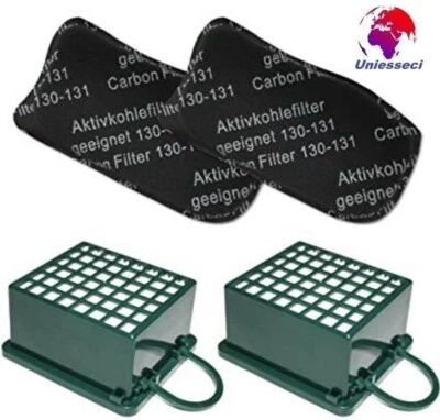 FILTRO FOLLETTO KOBOLD VK 130 VK 131 2PZ HEPA +2 FILTRI CARBONI VORWERK KOBOLD