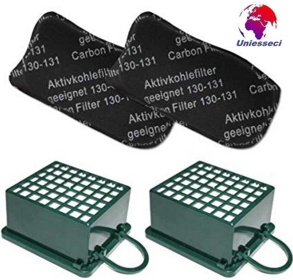Filtro Elf Kobold Vk 130 Vk 131 2PZ Hepa + 2 filtros carbono Vorwerk Kobold Foto 1 de 1