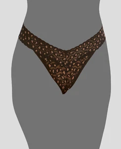 $24 Hanky Panky Women's Black Cross Dye Leopard Thong Underwear Panties One Size - Picture 1 of 1