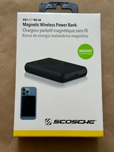 NEW SCOSCHE MAGNETIC WIRELESS POWER BANK MAGSAFE FOR iPHONE COLOR BLACK FAST SHP - Picture 1 of 4
