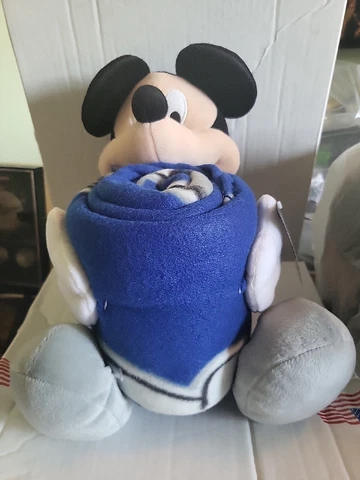 Disney NFL Indianapolis Colts Mickey Mouse Stuffed Animal Plush New W/ Blanket Cover