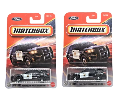 Ford Police Interceptor 2025 Matchbox utilitario #75 negro - juego de 2 Foto 1 de 3