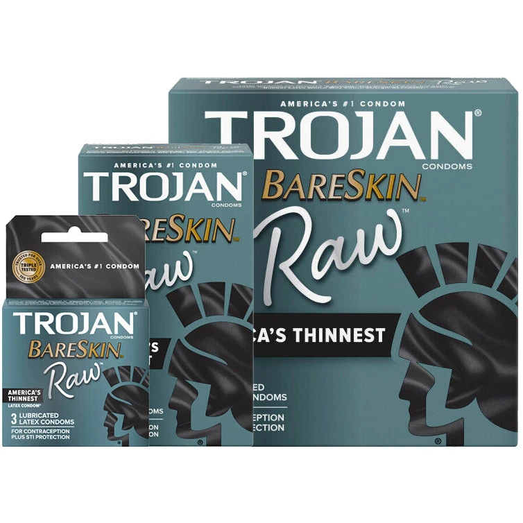 Trojan Bareskin RAW Thinnest Sensitive Lubricated Latex Condoms - Image 1 of 1