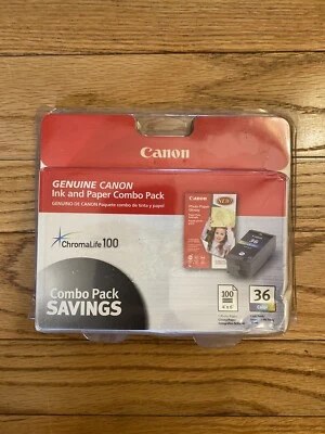 Canon Ink & Paper Combo Pack CLI-36 Color Ink Cartridge And 4x6” 100pk Paper - Image 1 of 4