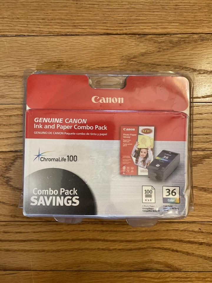 Canon Ink & Paper Combo Pack CLI-36 Color Ink Cartridge And 4x6” 100pk Paper - Image 1 of 4