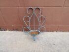 Vtg Wrought Iron Metal Hanging Wall Flower Plant Pot Holder or 3" Pillar Candle