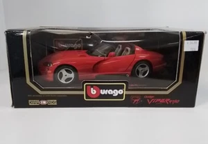 Burago Diamonds Model Dodge Viper RT/10 1/18 Scale Diecast Metal W/Plastic Red - Picture 1 of 7