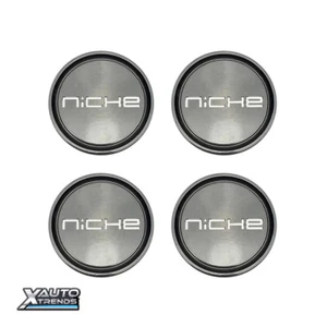 4 x Niche Wheel Center Cap Candy Gunmetal w/ Milled Logo 1005-12CVLM - Picture 1 of 1