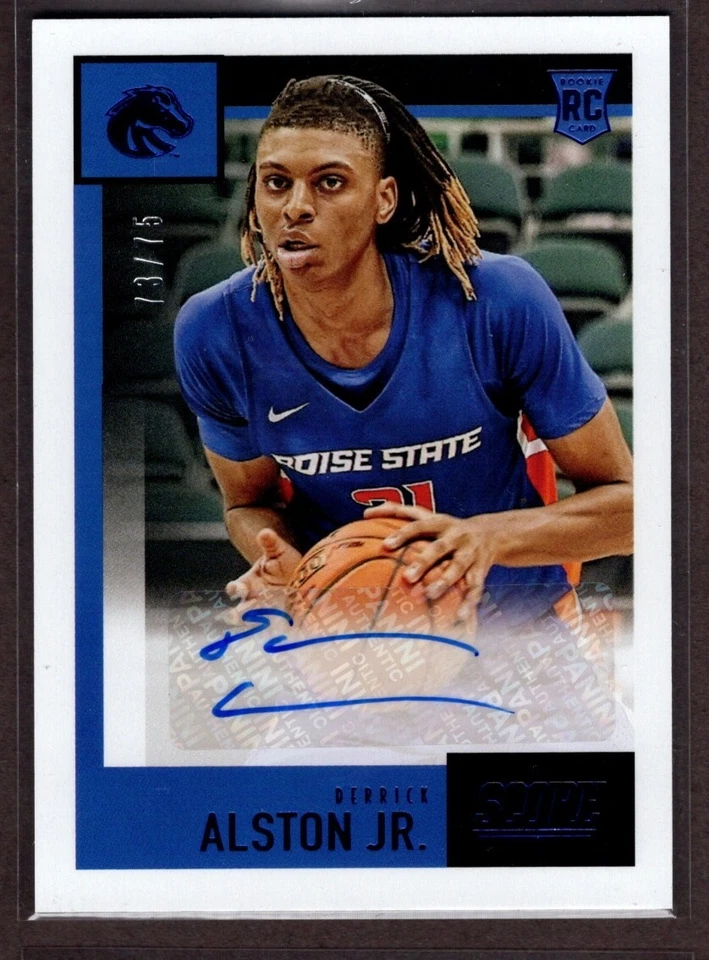 DERRICK ALSTON JR.  BOISE ST. RC AUTO  2021 CHRONICLES SCORE DP #SR-DAJ BLUE /75 - Image 1 of 1