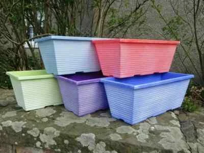 2 x Large Window Box Garden Plant Flower Planter Patio Indoor Outdoor Red - Image 1 of 4