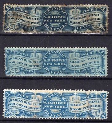 US Revenue Stamps Medicine RS137b Arabian Milk varieties ZAYIX 0824MAR115 - Image 1 of 3