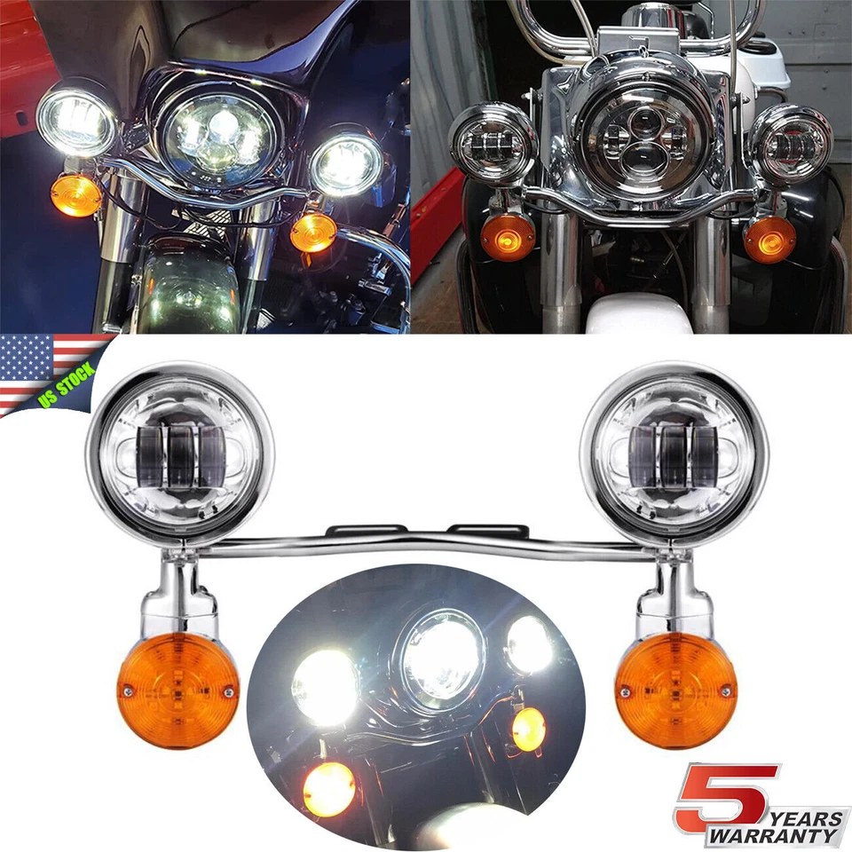 LED Fog Passing Turn Signals Light Bar For Honda VTX 1300 C R S RETRO Cruiser - Image 1 of 4