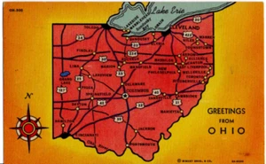 CARTOLINA Saluti dall'Ohio Vecchia Vintage 0353 - Foto 1 di 2