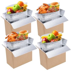 4 Pack Insulated Shipping Boxes with Aluminum Foil Liner Styrofoam Cooler Shi... - Picture 1 of 8