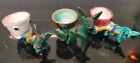kitsch 1960s Italian donkey with cart egg cup bundle x 3
