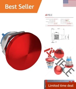 16mm Momentary Push Button Switch - Red, Waterproof, 12V-250V, 5A, SPST - Picture 1 of 8