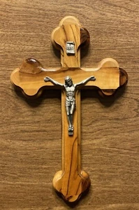 "Crucifijo de madera religioso hecho a mano cruz Jesús Dios 7 1/16"" decoración de Jerusalén A6" - Imagen 1 de 12