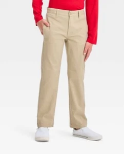 Cat & Jack™ Boys' Straight Fit Back to School Uniform Pants - Husky Size 10 - Picture 1 of 9