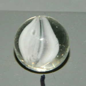 Very Early Cats Eye White Peewee Marble w/ Cold Roll Marks approx 1/2" - Picture 1 of 5