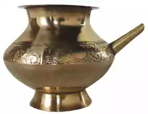 Olla de latón Karwa Chauth Lota Puja Kalash oración Pooja 4*3,5*3 pulgadas, 350 ml - Imagen 1 de 2