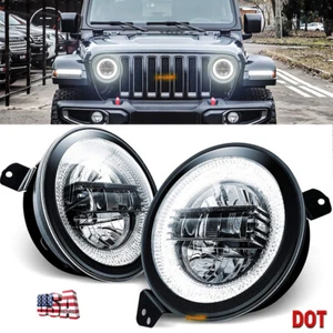 2PC 9" Inch Led Headlight Halo Ring for Jeep Wrangler JL 2018-2024 Gladiator JT - Picture 1 of 10