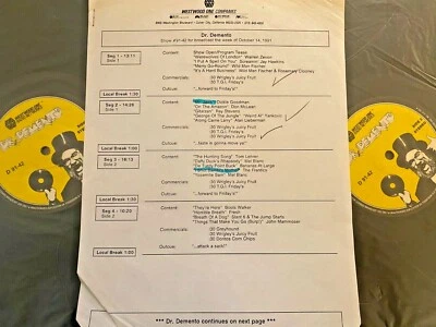 10/20/91 (#91-42) DR DEMENTO: WILD MAN FISCHER (3), FRANK GALLOP, COASTERS - Image 1 of 2