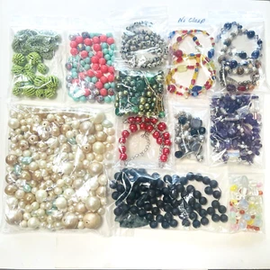 Bead Lot Jewelry Craft Repair Vintage Modern 1.5 Pound Glass Acrylic Stone Metal - Picture 1 of 24