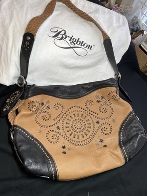 BRIGHTON MONTANA MONTREAL LG WHIPSTICHED SHOULDERBAG HANDBAG BOHO HOBO EXPOC$380 - Image 1 of 4