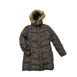 Michael Kors Damen LG Daunen & Federn Puffer Mantel Mittellang Braun Kunstfell Tri - Bild 1 von 13