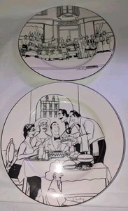 Epoch Le Restaurant French Chef Dinner Plates 10 3/4 " E120 Set of 2 - Picture 1 of 9