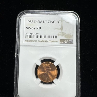 1982 D Lincoln Memorial Cent. Zink. Small Date. NGC MS67RD - Image 1 of 4
