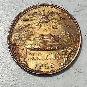 MÉXICO 🇲🇽 TWENTY (20) CENTAVOS COIN 1956 - Picture 1 of 2