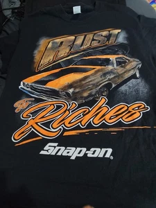 Snap On Rust to Riches schwarz Grafik T-Shirt Herren Large orange Dodge Charger Auto - Bild 1 von 1
