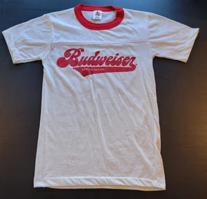 Camiseta De Colección Años 80 Budweiser Cerveza Puntada Única KING OF BEERS Pequeña - Imagen 1 de 6