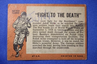 1965 Topps Battle Cards - #1 Fight to the... - Good Condition - Image 1 of 4