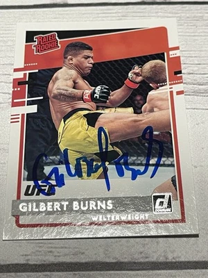 Gilbert Burns Signed Card UFC Donruss Rated Rookies JSA COA IP Auto Autographed - Image 1 of 3