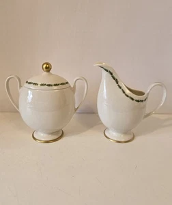 Franciscan China Arcadia Green Creamer And Lidded Sugar Dish Set - Picture 1 of 13
