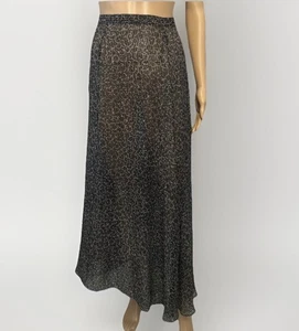 Maxi gonna vintage 1993 Calvin Klein collezione resort passerella seta stampa catena taglia 6 - Foto 1 di 13