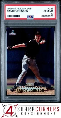 1999 STADIUM CLUB #328 RANDY JOHNSON DIAMONDBACKS HOF POP 5 PSA 10 - Image 1 of 3