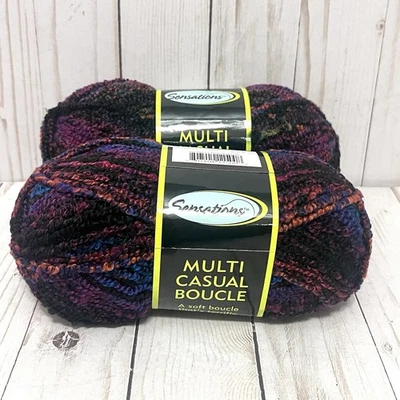 Sensations Multi Casual Boucle Yarn 4670 Multicolor Skein LOT OF 2 NEW - Image 1 of 4