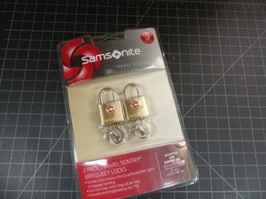 Samsonite Brass Travel Padlocks Set of 2 – Luggage Security Locks NIP 2010 - Picture 1 of 2