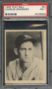 1939 Play Ball #50 Charlie Gehringer PSA 7 HOF Detroit Tigers 6546 - Picture 1 of 2