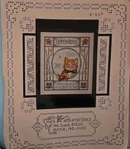 Kit de punto de cruz Vera K Enterprises felicidad cuando un gato te permite compartir... - Imagen 1 de 2