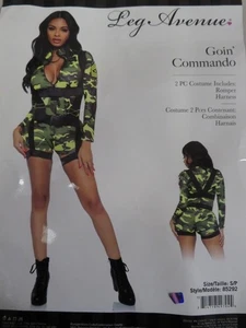 Leg Avenue Damen Goin' Commando Armee Tarnmuster Halloween Kostüm Größe Small - Bild 1 von 3