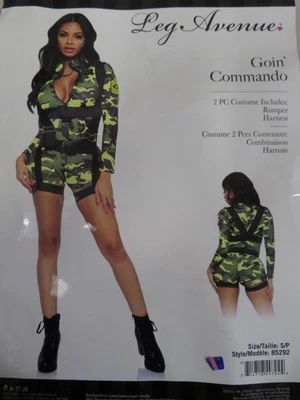 Leg Avenue women's Goin' Commando Army Camo Halloween Costume Size Small - Image 1 of 3