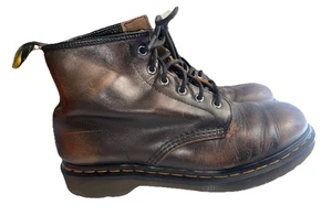 Stivaletti Dr Martens 101 in pelle marrone punto giallo AW501 misura 7/41/8 - Foto 1 di 11